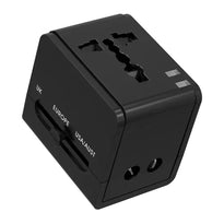 Porodo Blue Dual USB-A Universal Travel Adapter - Black