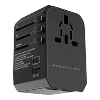 Powerology Universal Travel Adapter 2.4A + PD 45W – Compact and High-Power Charging Solution