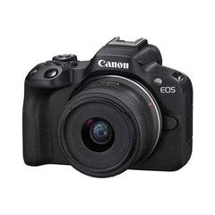 A Photo Of Canon EOS R50 Mirrorless Camera Content Creator Kit, Black | Includes Mic and Tripod