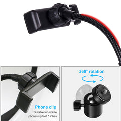 A Photo Of RGB LED Ring Light with Phone Clip – Adjustable Brightness and Color for Photography, Video, and Live Streaming