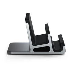 A Photo Of Satechi Dual Vertical Laptop Stand - Premium Vertical Dock for MacBook, iPad, Tablets, and Smartphones