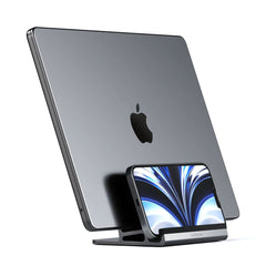 A Photo Of Satechi Dual Vertical Laptop Stand - Premium Vertical Dock for MacBook, iPad, Tablets, and Smartphones