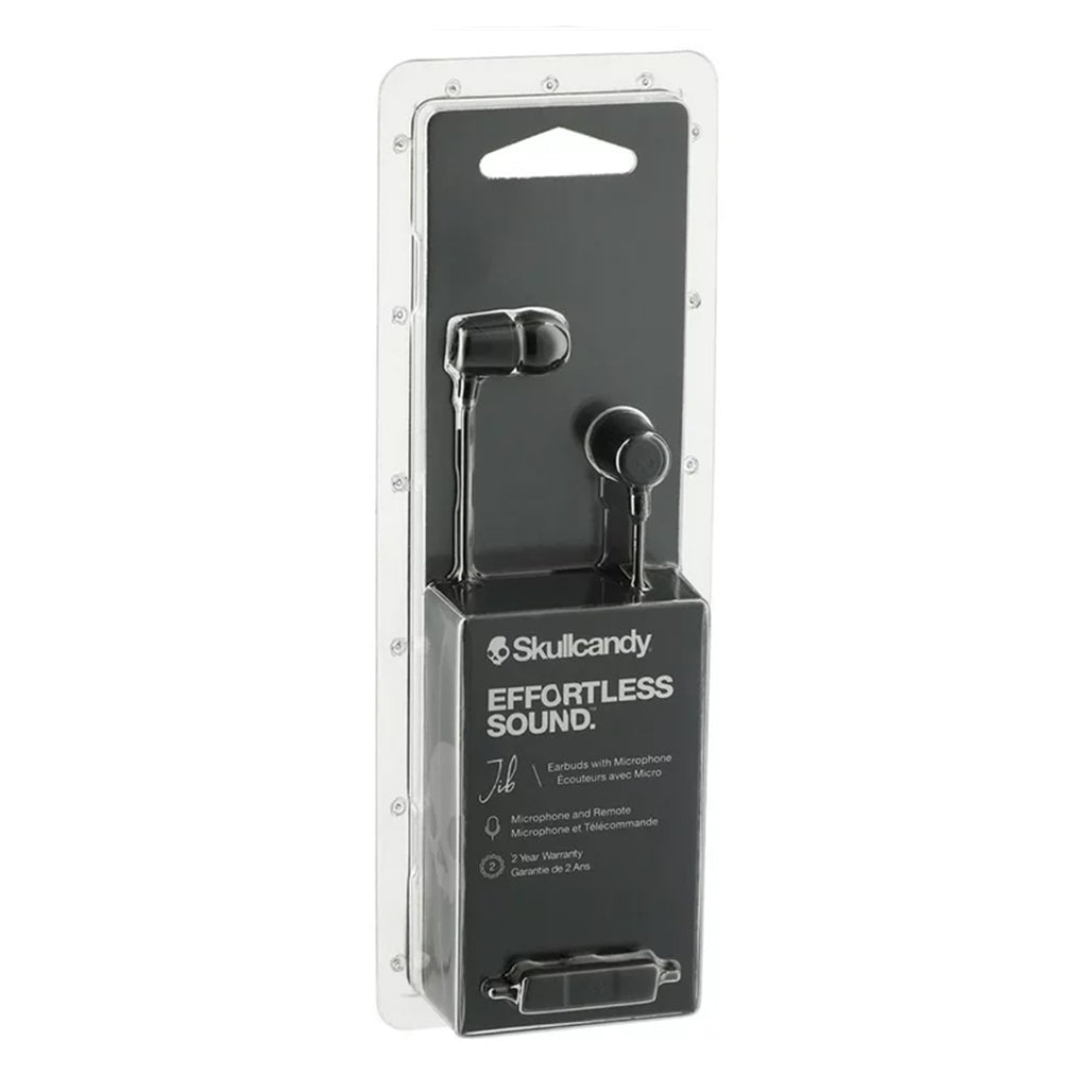 A Photo Of Skullcandy Jib In-Ear Earbuds with Microphone - Black | Supreme Sound, Noise Isolation, Comfortable Fit