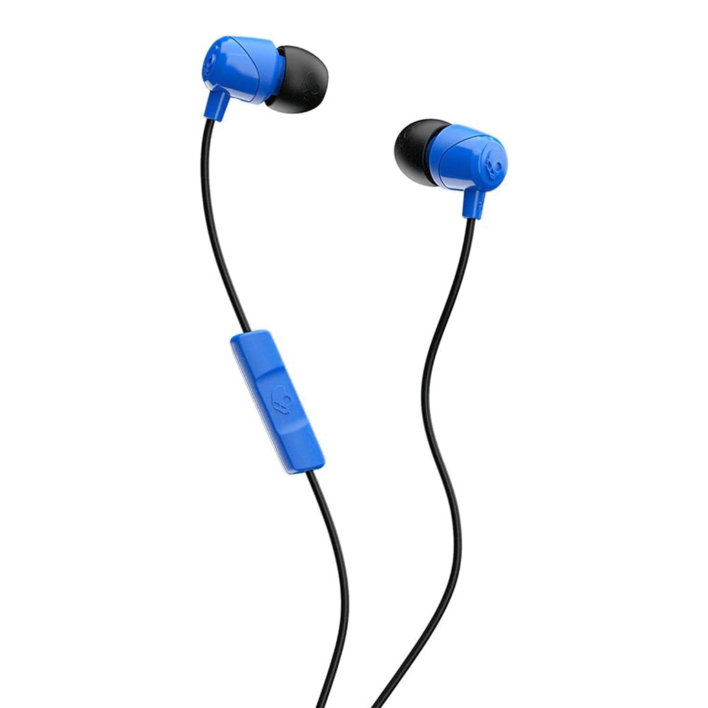 A Photo Of Skullcandy Jib In-Ear Earbuds with Microphone - Blue | Supreme Sound, Noise Isolation, Comfortable Fit