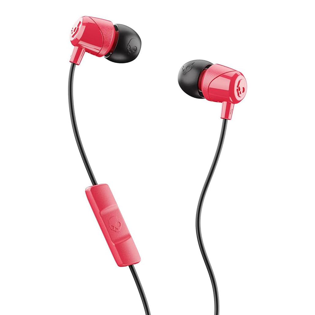 A Photo Of Skullcandy Jib In-Ear Earbuds with Microphone - Red | Superior Sound, Noise Isolation, Comfortable Fit