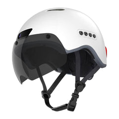 A Photo Of Smart Helmet HA02D for Urban Traffic – White with Full HD 1080p Camera and Bluetooth Connectivity