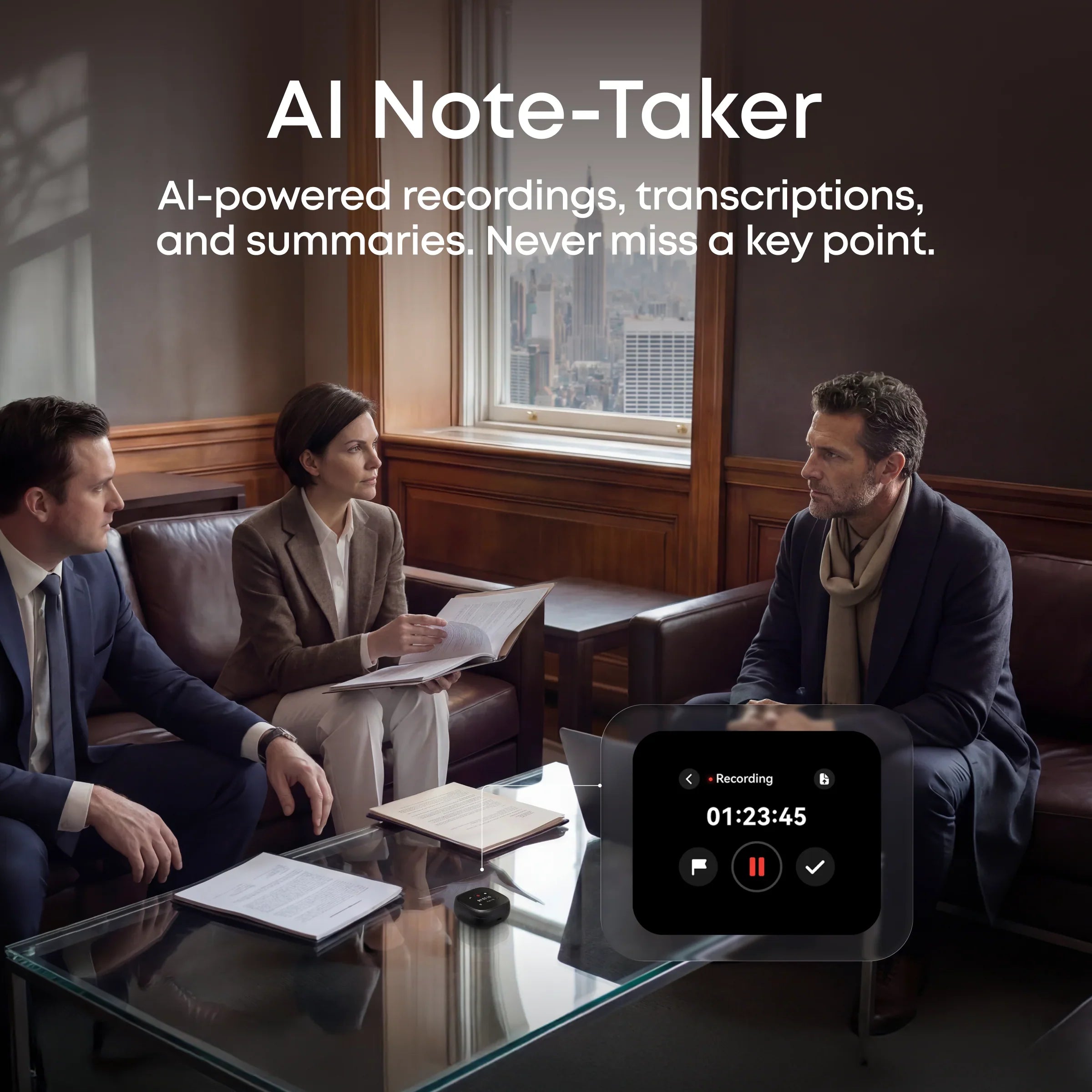A Photo Of Anker Liberty 5 Pro Max - AI Note-Taker Smart Screen Earbuds