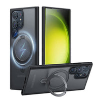 Torras Guardian Ostand Case for Samsung S24 Ultra | Halbach Array Tech, Flexible Stand, Military-Grade Protection