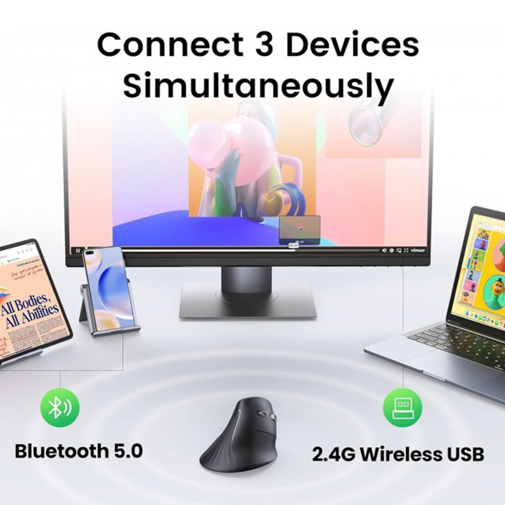 A Photo Of UGreen 25444 Vertical Mouse Wireless Ergonomic Mouse