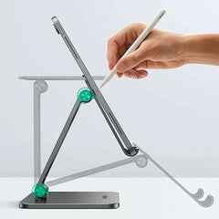 A Photo Of UGreen LP134 Foldable Metal Tablet Stand - Grey | Adjustable Aluminum Holder for Tablets and Smartphones