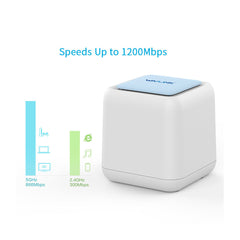 A Photo Of Wavlink Halo Base AC1200 Dual-Band Mesh WiFi System with TouchLink – Whole Home Coverage