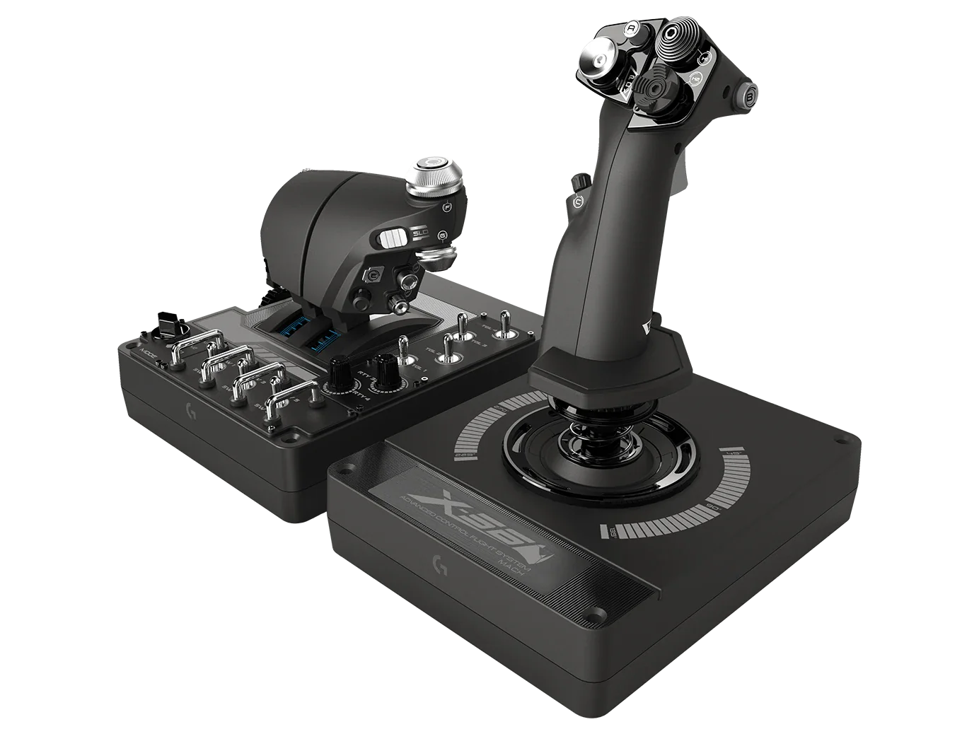 A Photo Of Logitech 945-000059 X56 H.O.T.A.S. RGB Throttle and Stick Simulation Controller - Advanced Military-Grade Flight Control