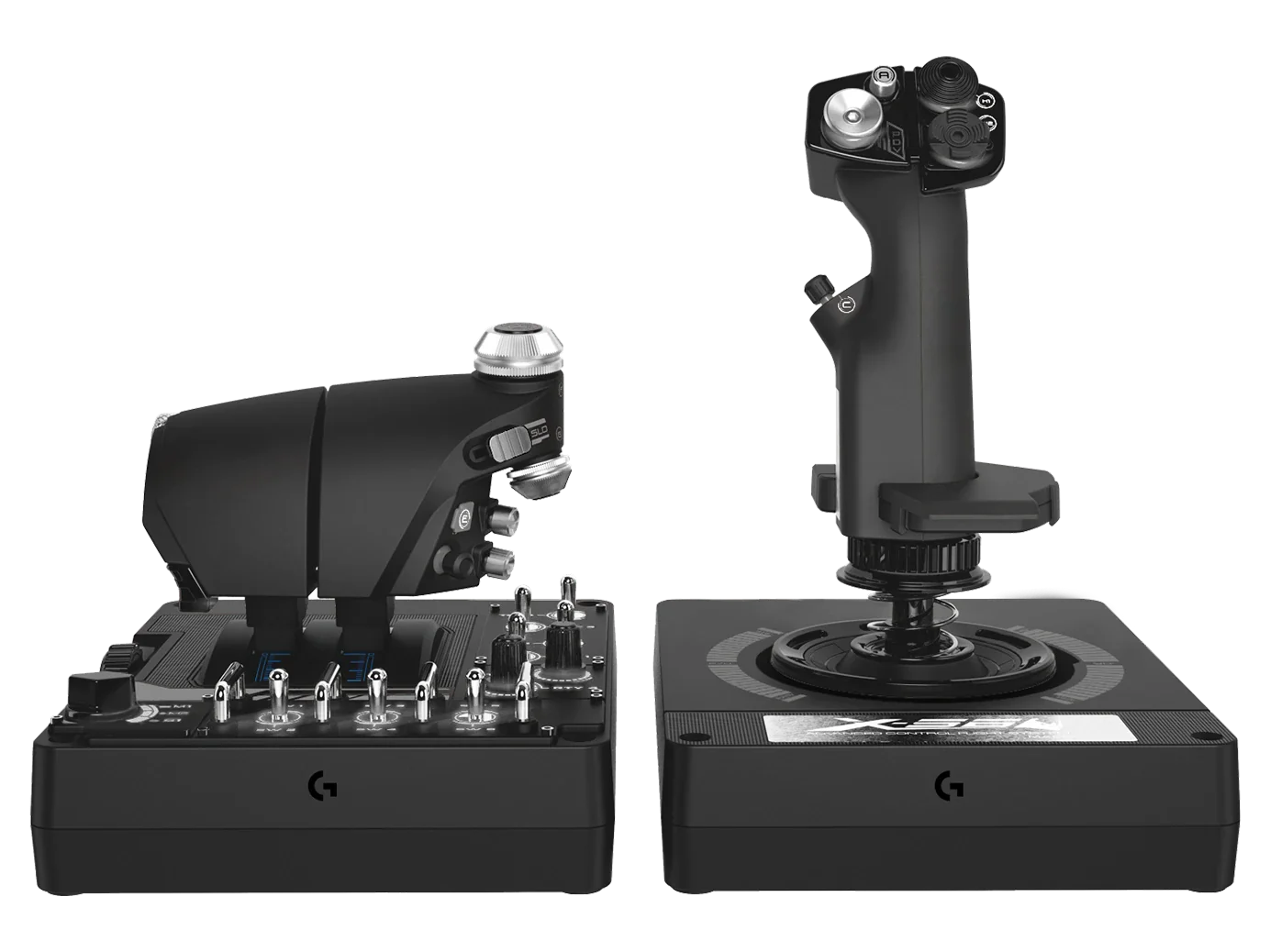 A Photo Of Logitech 945-000059 X56 H.O.T.A.S. RGB Throttle and Stick Simulation Controller - Advanced Military-Grade Flight Control