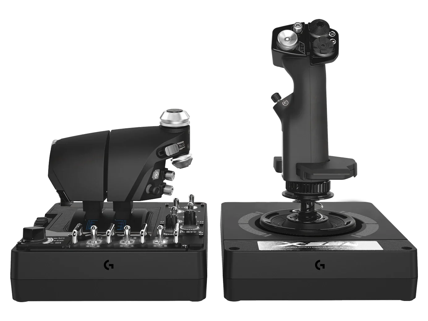 A Photo Of Logitech 945-000059 X56 H.O.T.A.S. RGB Throttle and Stick Simulation Controller - Advanced Military-Grade Flight Control