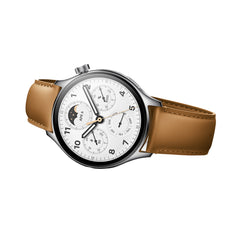 A Photo Of Xiaomi Watch S1 Pro - Silver Stainless Steel Case with Brown Leather Strap | 1.47
