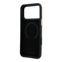 A Photo Of Lacoste MagSafe Orange PU Leather Hard Case for iPhone 18 Pro/18 Pro Max with Petit Pique Embossed