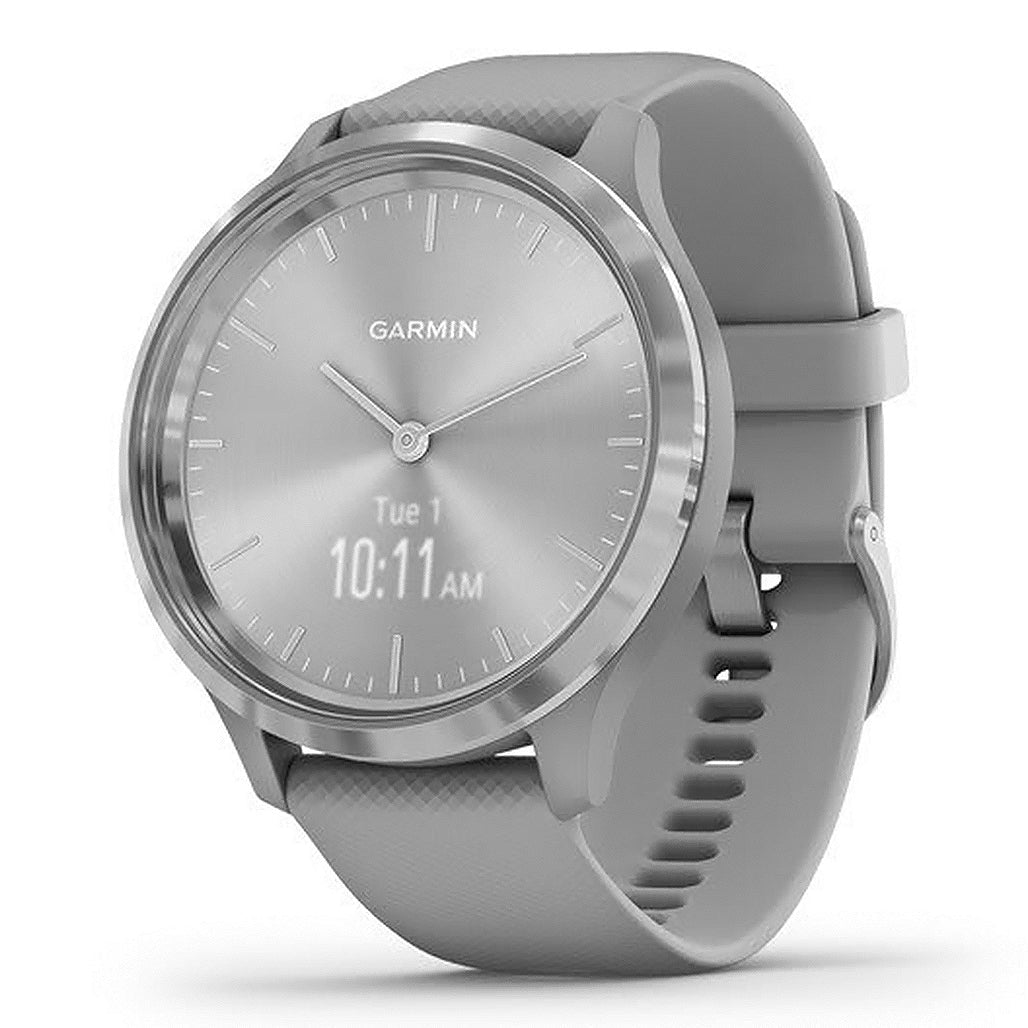 A Photo Of Garmin vívomove 3 - Silver stainless steel bezel with powder grey case and silicone band