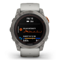 A Photo Of Garmin Fēnix® 7X Pro Sapphire Solar Edition - Carbon Gray DLC Titanium with Black Band