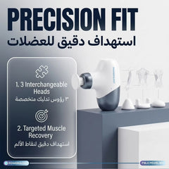 A Photo Of Powerology MOVA Compact Massage Gun, Brushless Motor, 3 × Speed Levels - Blue/White