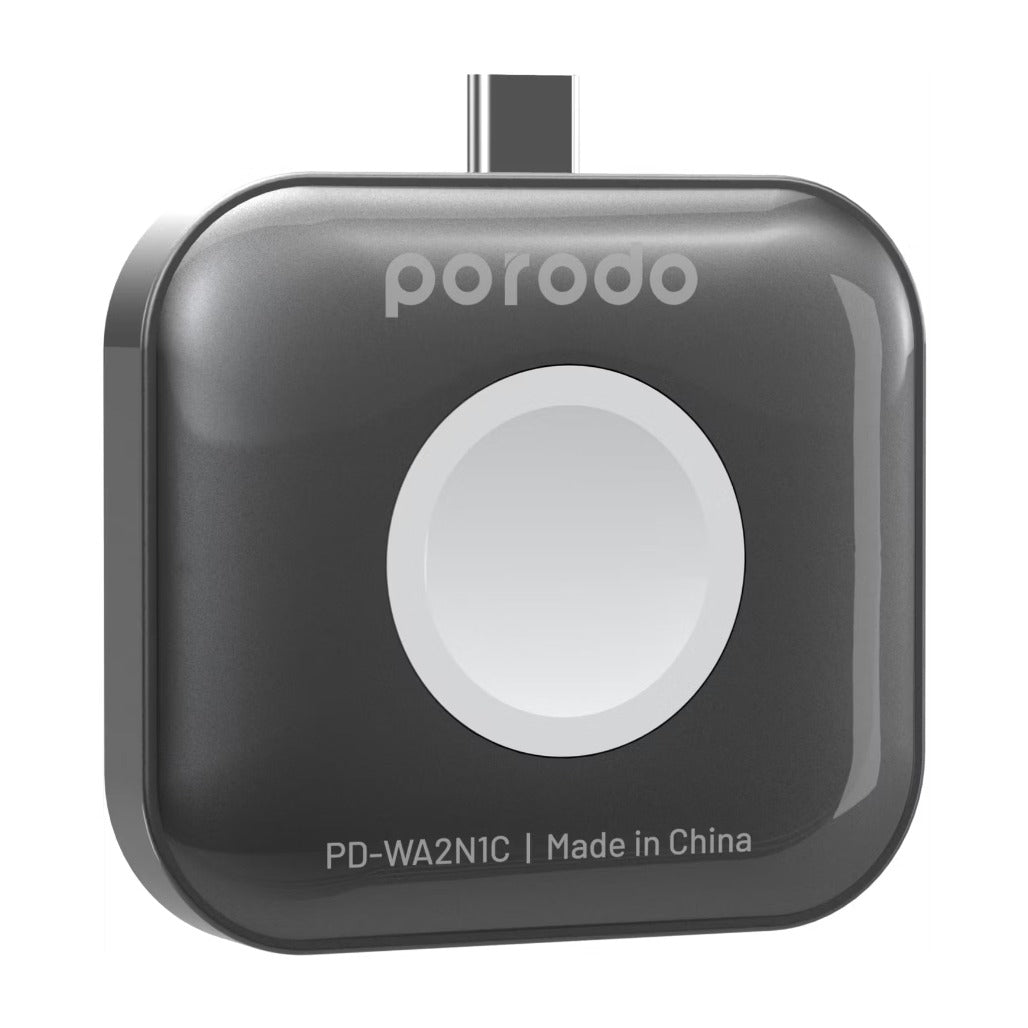 A Photo Of Porodo Wireless Charger PD-WA2N1C-GY - Dual-Dock for Apple Watch & AirPods, Gray