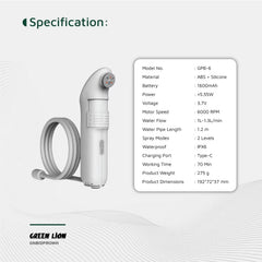 A Photo Of Green Lion Compact Bidet GNBIDPRO - Rechargeable, 2 Spray Modes, White