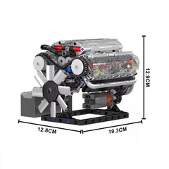 A Photo Of Mould King Motorized V8 Engine Building Toy Set - 535 Pieces - 10088