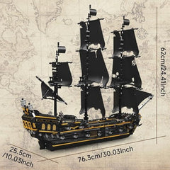 A Photo Of Mould King Black Pirates Ship Model Building Toy Set - 3180 Pieces - 13199