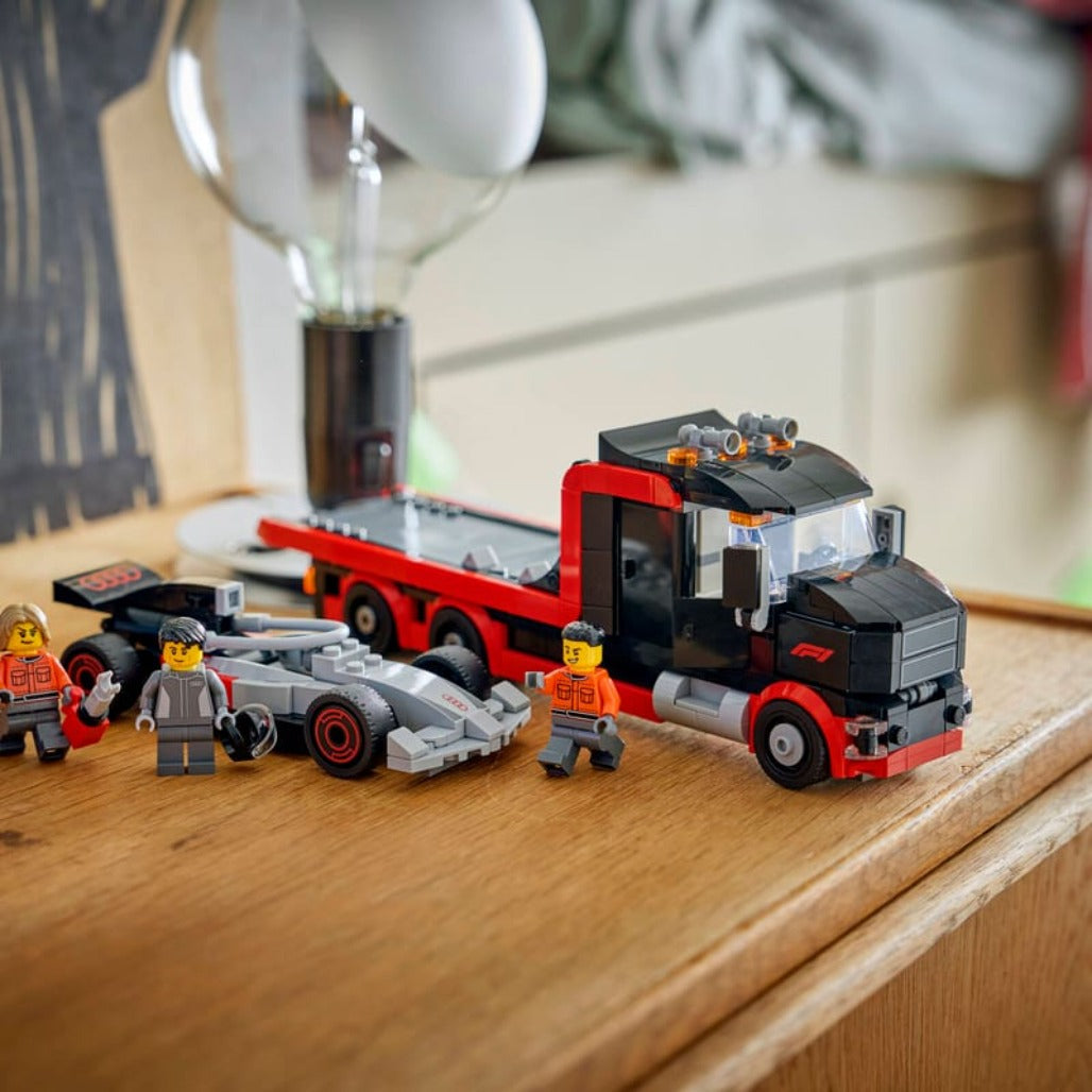 A Photo Of LEGO F1® Display Truck with Audi F1® Race Car - 508 Pieces - 60493