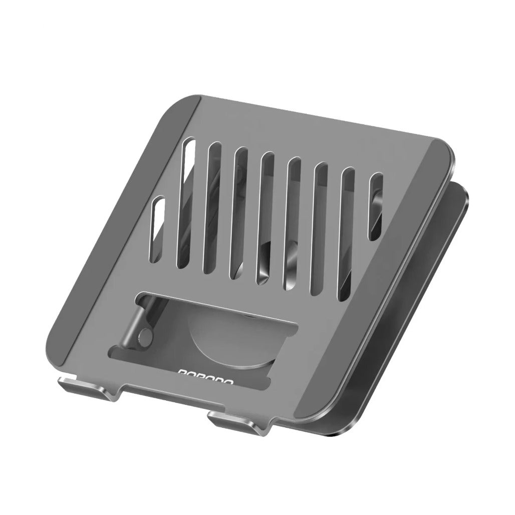 A Photo Of Porodo Laptop Stand PDLSM360DKGY - Foldable 360° Dual-Use, Gray