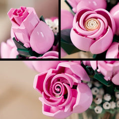 A Photo Of LEGO Bouquet of Pink Roses - 789 Pieces - 10374