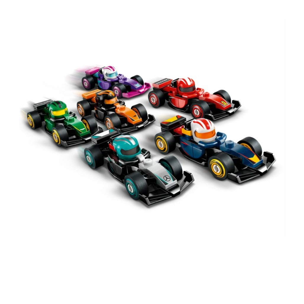 A Photo Of LEGO Minifigures F1® Collectible Race Cars 29 Pieces - 71049