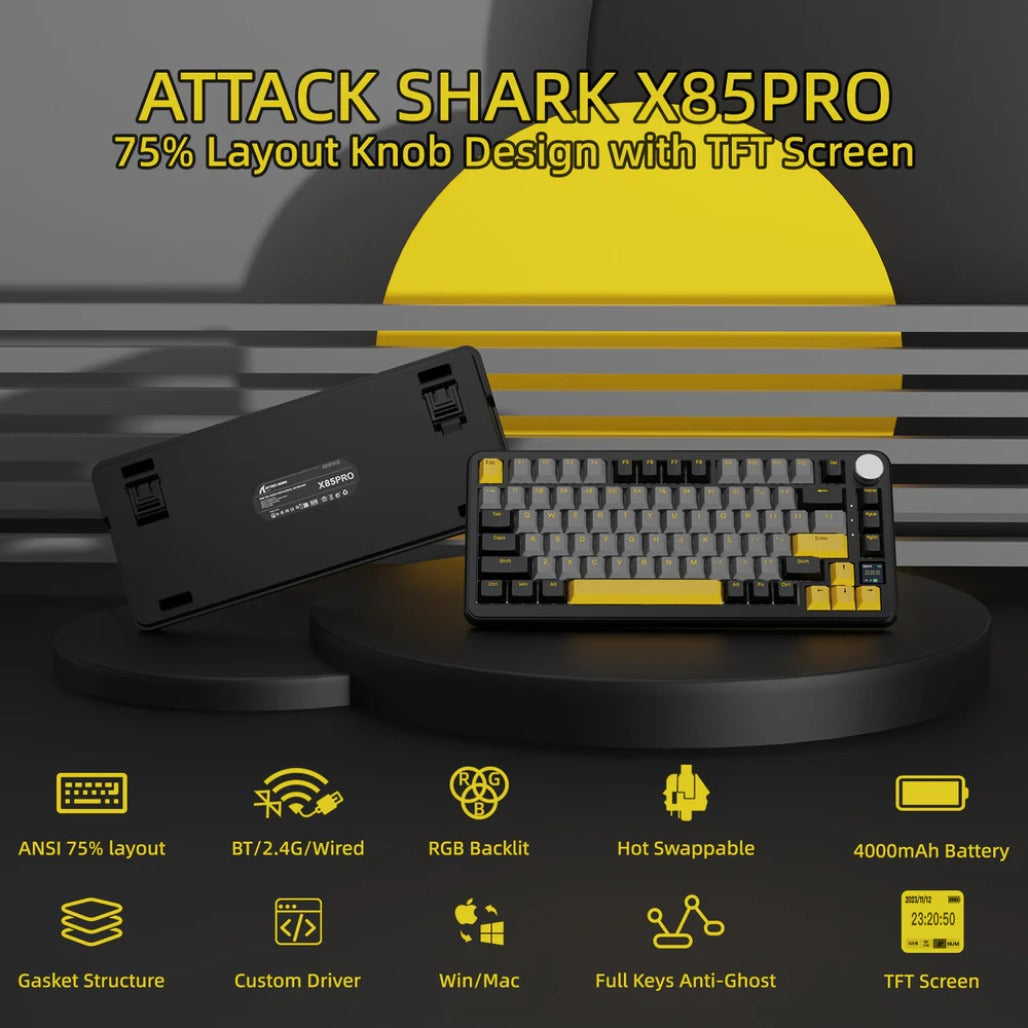 A Photo Of Attack Shark X85 Pro - 75% Wireless Mechanical Gaming Keyboard
