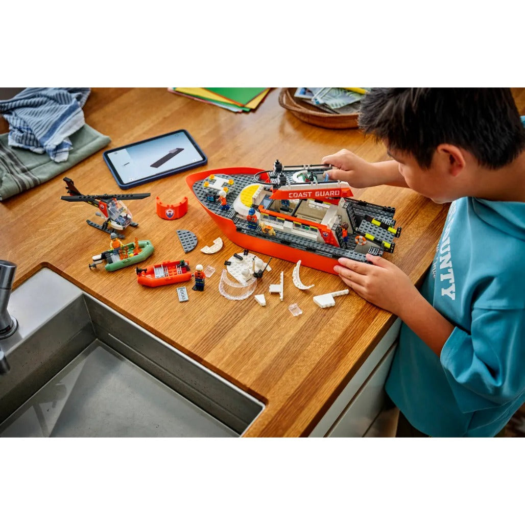 A Photo Of LEGO City Coast Guard Rescue Boat & Helicopter 742 Pieces - 60504