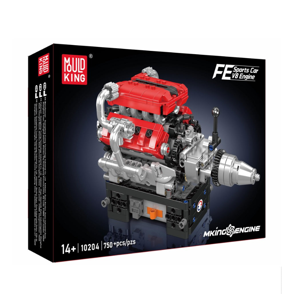 A Photo Of Mould King Motorized Italian V8 Engine Building Toy Set - 750 Pieces - 10204