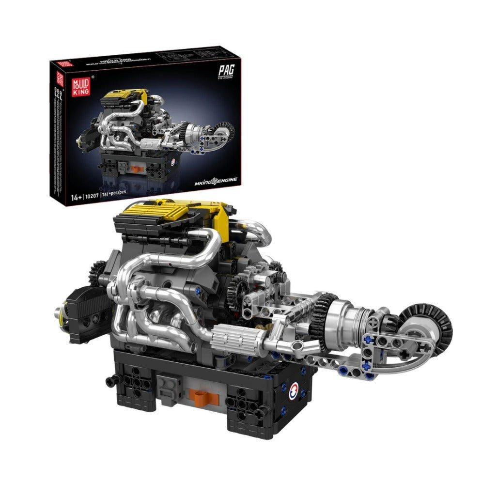 A Photo Of Mould King Motorized PAG Turbocharged V8 Engine Building Toy Set - 761 Pieces - 10207