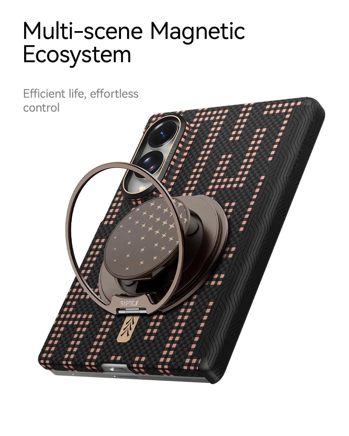 A Photo Of Raptic Aramid Skin Pro Slim Magnetic Case for Galaxy Z Fold8/Z Fold8 Ultra - Grid Valor