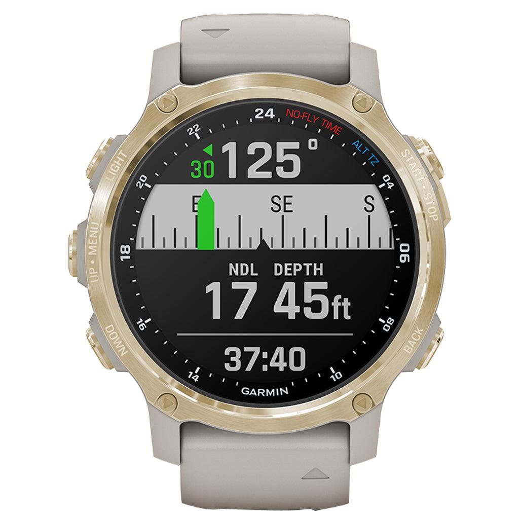 A Photo Of Garmin Descent MK2S - Light Gold With Light Sand Silicone Band