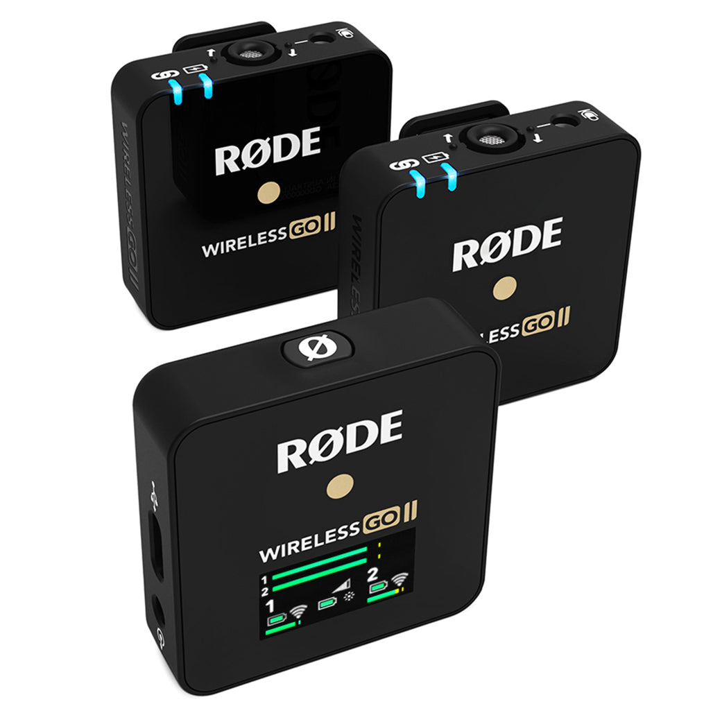 A Photo Of Rode Wireless Go II Compact Wireless Microphone System with Dual Channel Support and Rechargeable Batteries