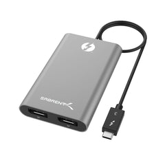 A Photo Of Sabrent Thunderbolt 3 to Dual DisplayPort Adapter – Supports Dual 4K 60Hz Monitors for MacBook Pro & iMac