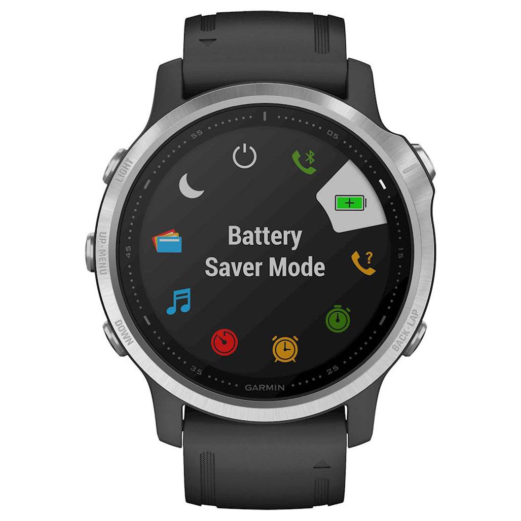 A Photo Of Garmin FĒNIX 6S Solar - Silver With Black Band