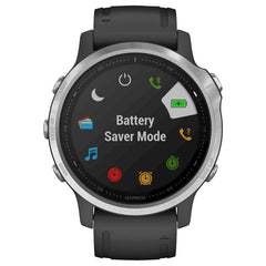 A Photo Of Garmin FĒNIX 6S Solar - Silver With Black Band