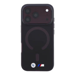 A Photo Of BMW MagSafe iPhone 18 Pro Max Red IML Frosted Hard Cover with Metal Logos