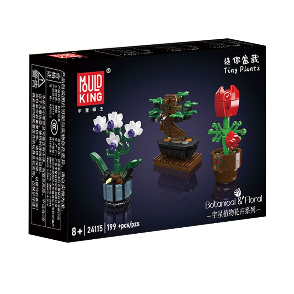 A Photo Of Mould King Mini Potted Plants Building Toy Set - 199 Pieces - 24115