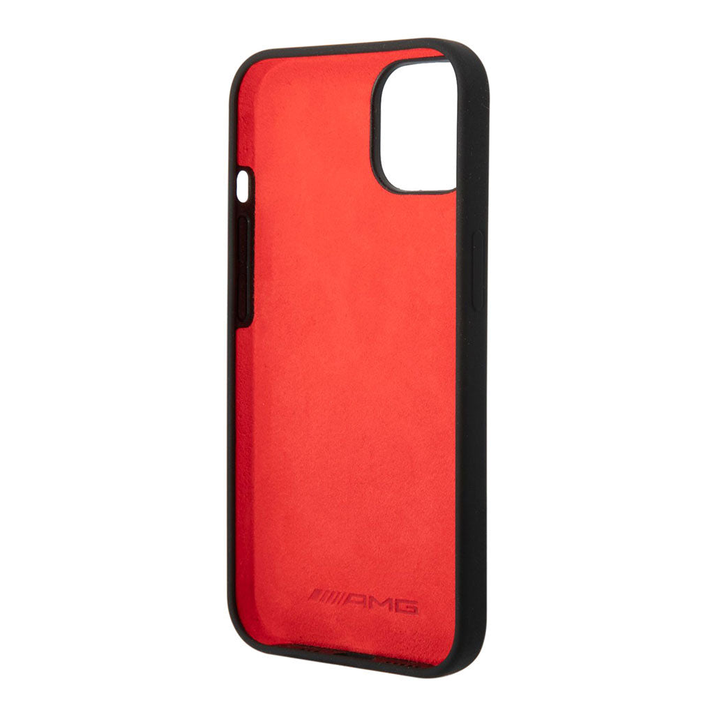 A Photo Of AMG Liquid Silicone Case With Carbon Pattern For iPhone 14 Plus