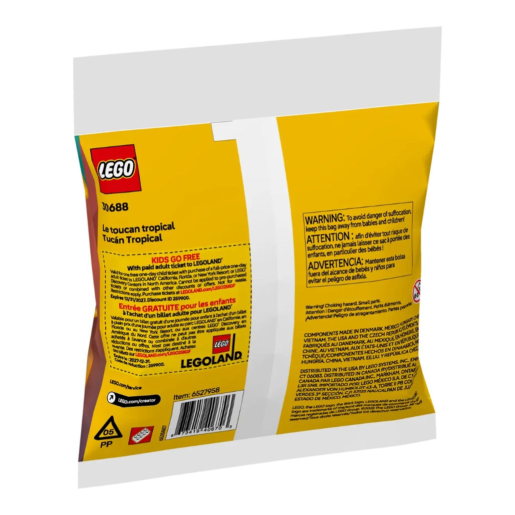 A Photo Of LEGO Creator 3-in-1 Tropical Toucan 59 Pieces - 30688
