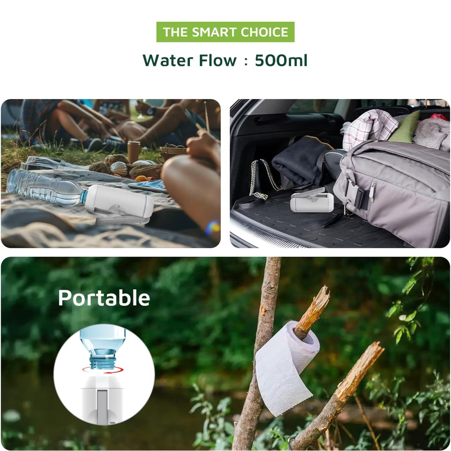 A Photo Of Green Lion Electric Pocket Bidet GNPBIDETSPWH - Portable, White