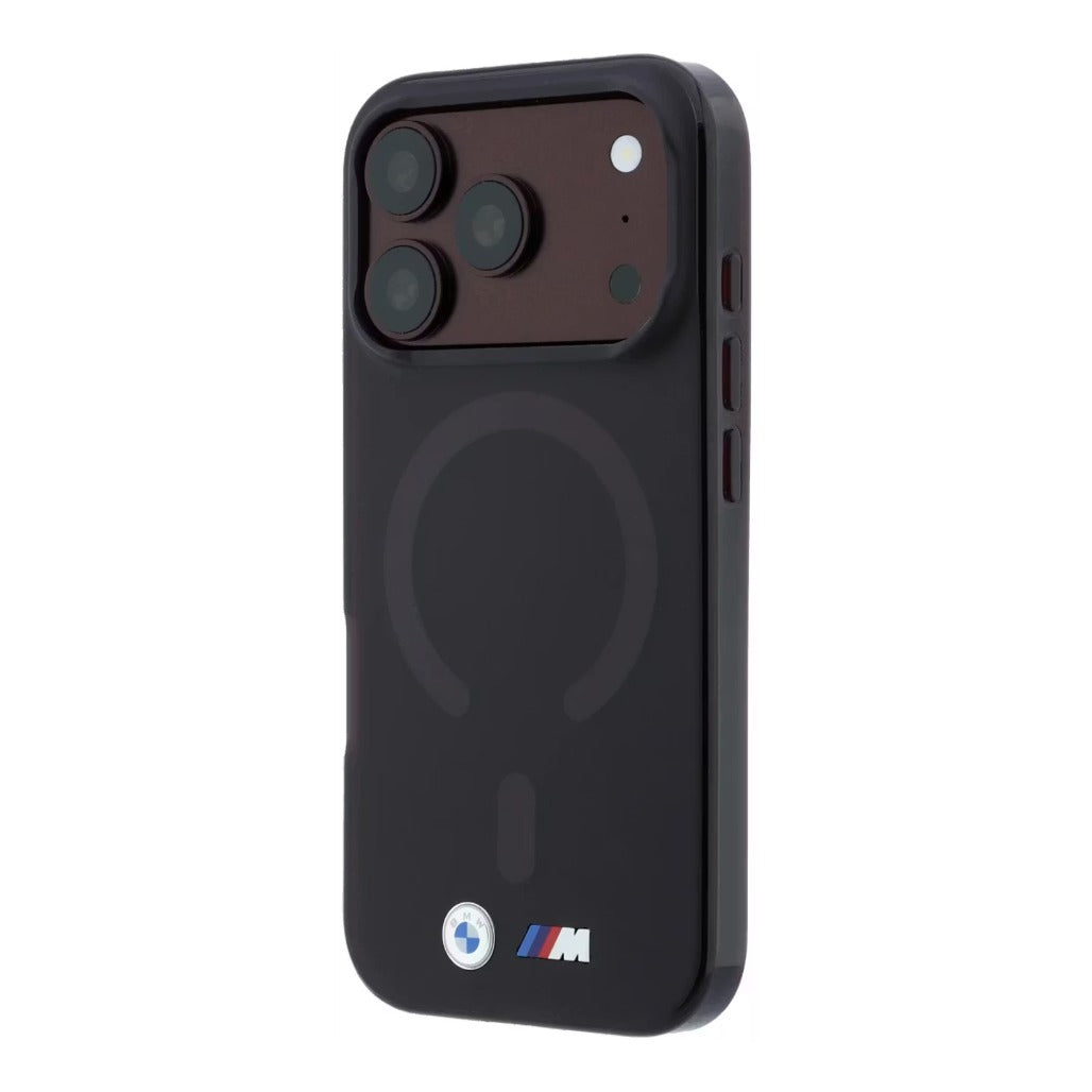 A Photo Of BMW MagSafe iPhone 18 Pro Max Red IML Frosted Hard Cover with Metal Logos