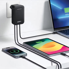 A Photo Of Powerology GaN Foldable Charger PWCUQC068BK - 65W, Black
