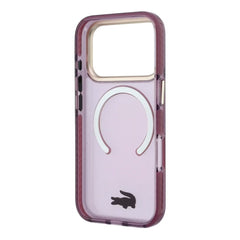A Photo Of Lacoste Burgundy MagSafe IML Transparent Hard Case for iPhone 18 Pro /18 Pro Max with Shockproof Edges