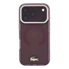 A Photo Of Lacoste Burgundy MagSafe IML Transparent Hard Case for iPhone 18 Pro /18 Pro Max with Shockproof Edges